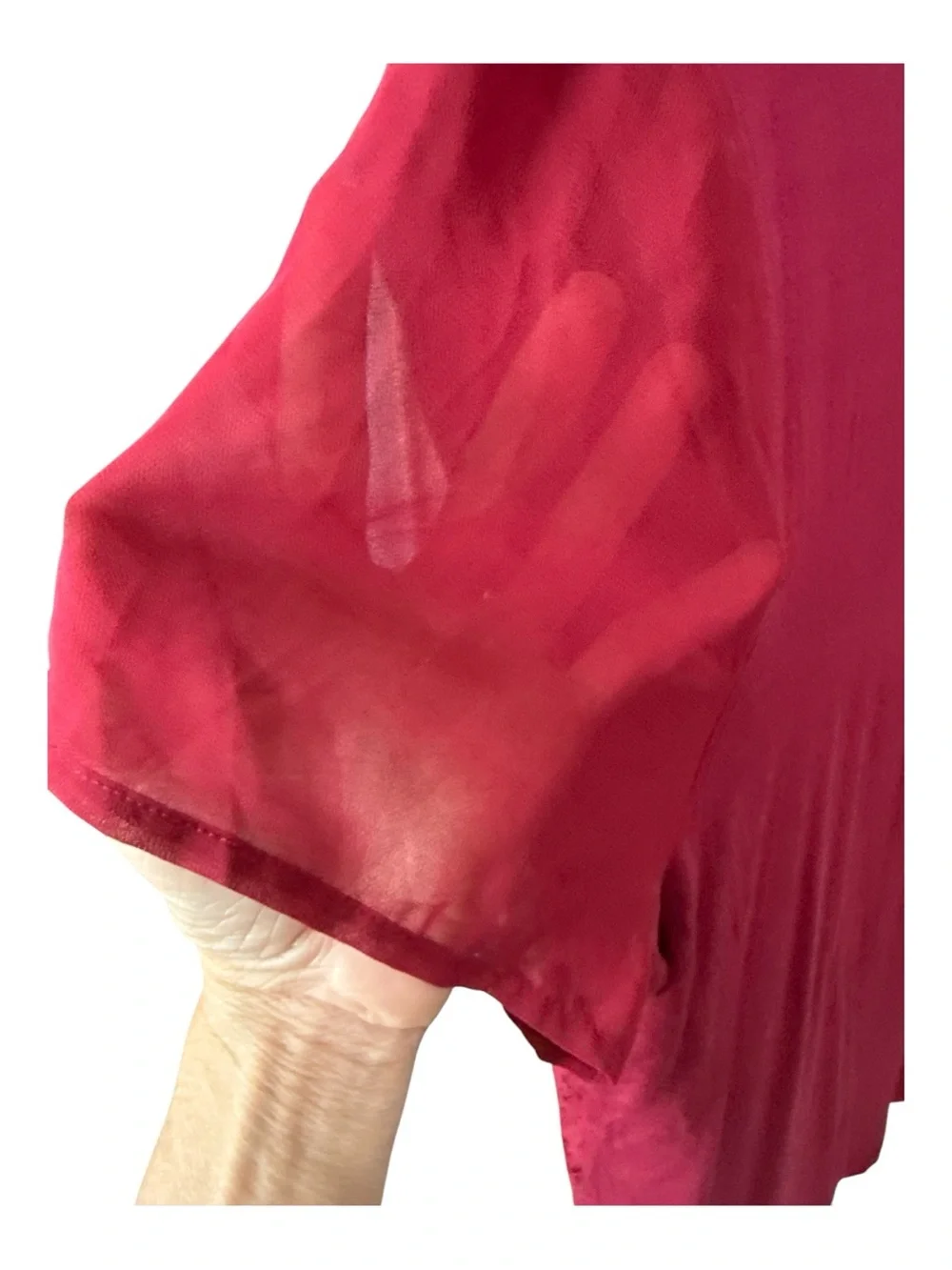 Ricki's Raspberry Lace Front Short Sleeve Top - Picture 6 of 7